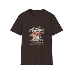 Autumn Flowers Unisex Softstyle Girls T-Shirt - Cozy Fall Apparel for Nature Lovers