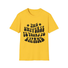 Cosmic Inspiration Printed English quotes Unisex Softstyle T-Shirt - 'The Universe Is Yours To Expand'