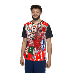Men's Sports Premium Jersey - Vibrant Basketball Graphic Tee