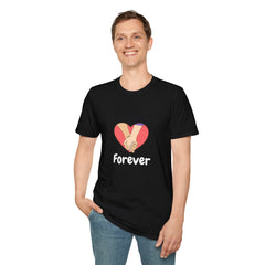 Forever Love Unisex Softstyle Relatonship T-Shirt - Handholding Heart Design