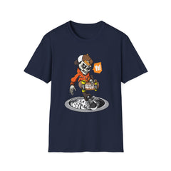 Cool Skeleton Skateboarder Graffiti Unisex Softstyle T-Shirt - Perfect for Streetwear Lovers