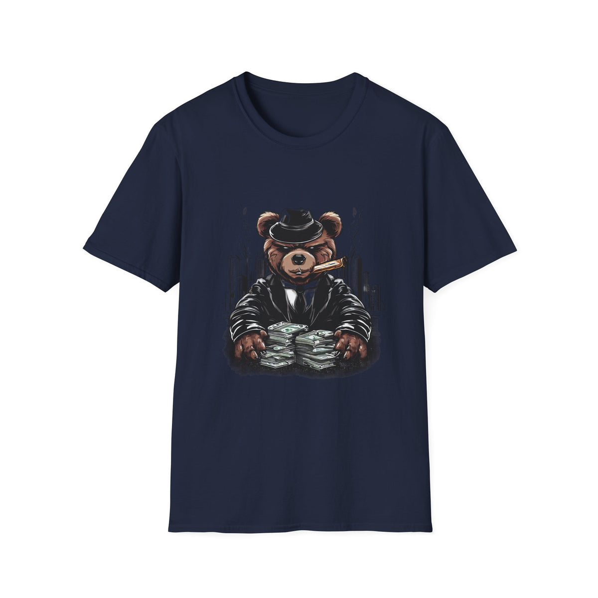Gritty Urban Bear Unisex Softstyle Teddy T-Shirt - Cool and Trendy Streetwear