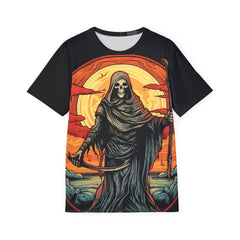 Men's Graphic Sports Premium Jersey - Grim Reaper Design for Halloween & Gaming Enthusiasts
