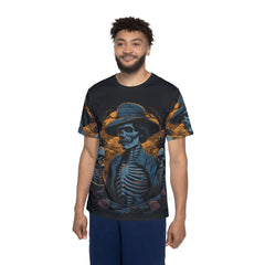 Men's Skeleton Sports Premium Jersey - Spooky Graphic Tee for Halloween and Casual Wear