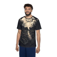 Men's Sports Jersey Premium with Creepy Forest Design – Perfect for Halloween and Gaming Events