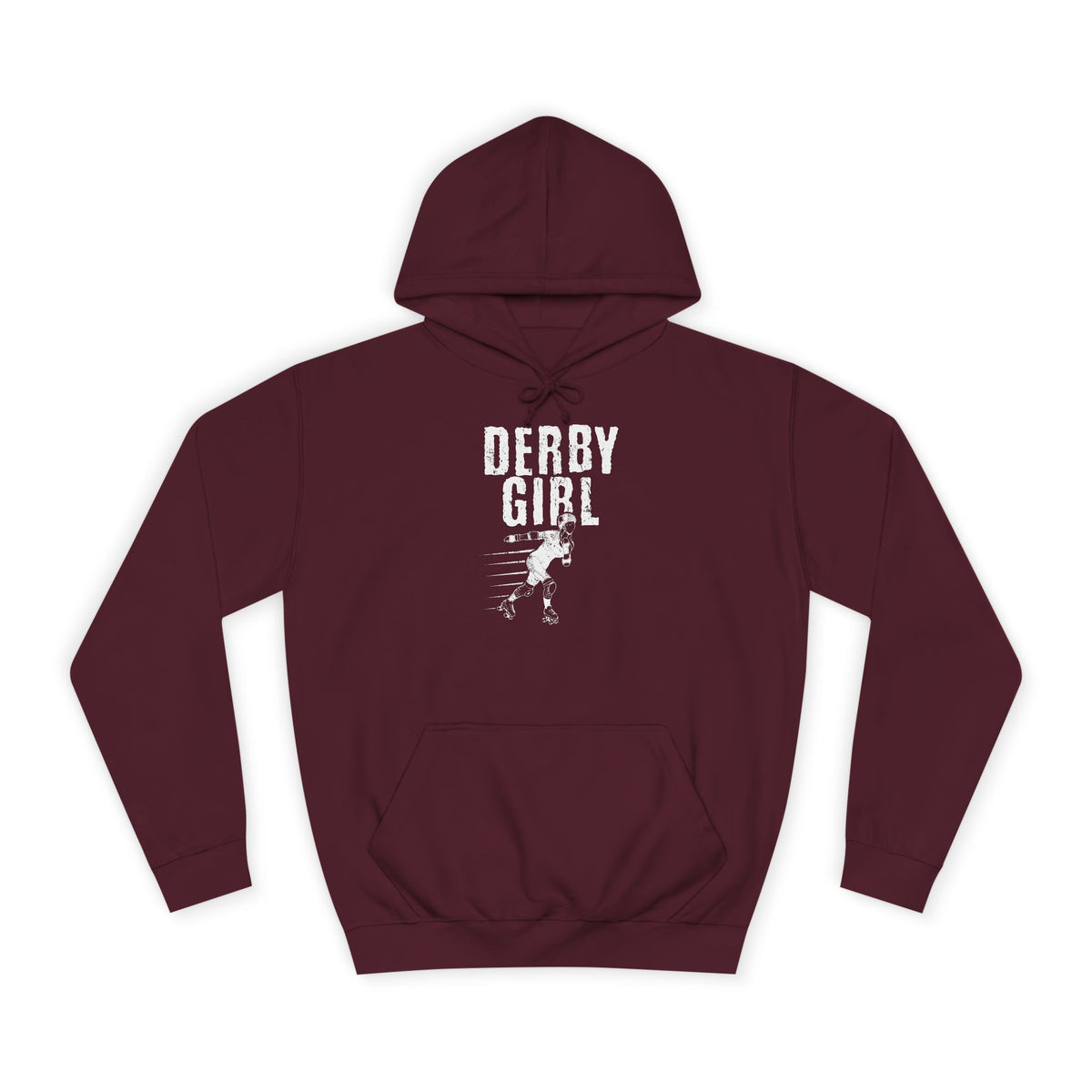Unisex Derby Girl Hoodie | Comfortable College Pullover for Roller Derby Enthusiasts